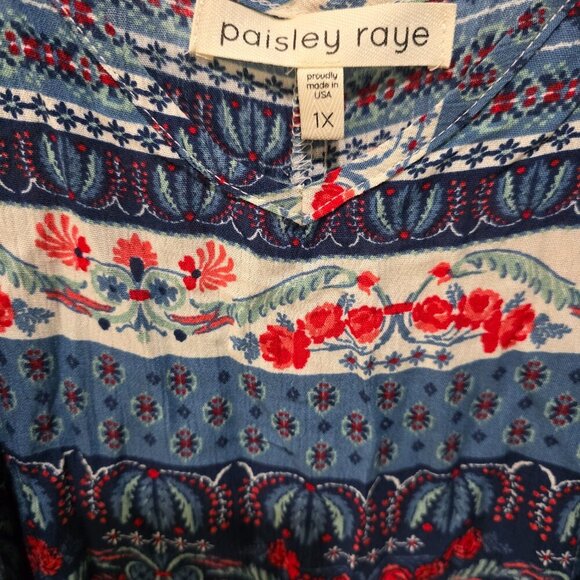 Paisley Raye Boho Midi Dress – Colorful Patchwork Print – Size 1X – NWT - Picture 2 of 8